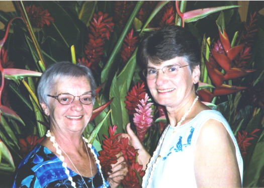 Mom and Dorothy at Luau